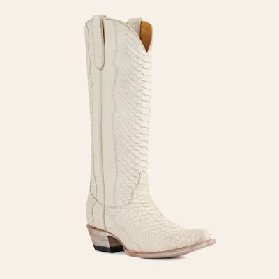 Cavender’s Women’s Python White Exotic Snip Toe Western Boots