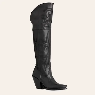 Dan Post Women's Jilted 20" Black Over The Knee Snip Toe Cowboy Boots