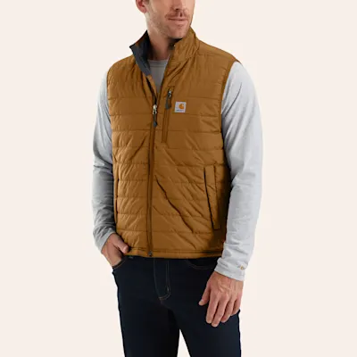 Carhartt Men's Rain Defender Dark Camel Insulated Vest