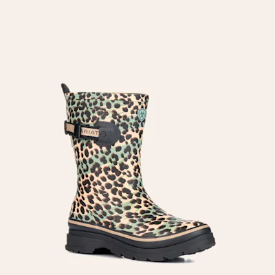Ariat Women's Kelmarsh Leopard Print Round Toe Mid Rubber Boot