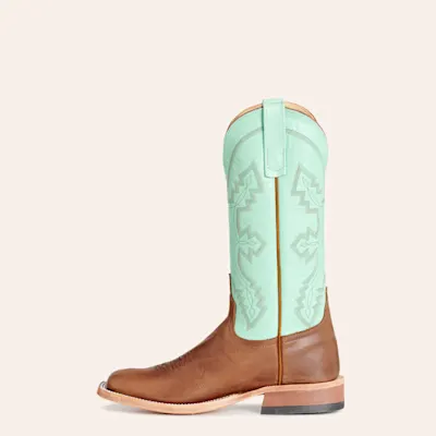 Anderson Bean Men's Brown & Mint Glove Wide Square Toe Cowboy Boots