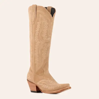 Ariat Women's Casanova Truly Taupe Suede Snip Toe Tall Cowboy Boots