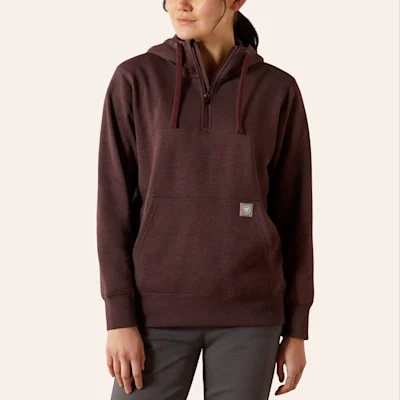 Ariat Women's Rebar Skill Set Half Zip Fudge Heather Hoodie