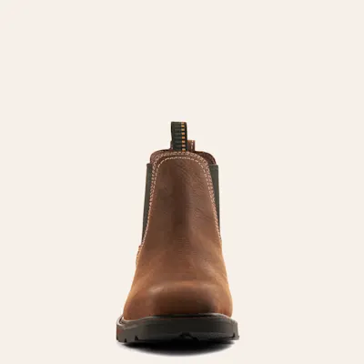 Ariat Men's Groundbreaker Chelsea Dark Brown Waterproof Wide Square Steel Toe Work Boots