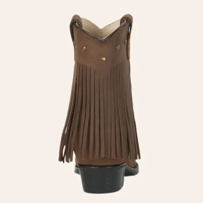 Old West Toddler Corona Calf Brown Fringe Boots