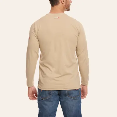 Ariat FR Men's Khaki Long Sleeve Base Layer Work T-Shirt