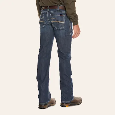 Ariat Men's M7 Medium Wash Slim Fit DuraStretch Stackable Straight Leg FR Work Jeans