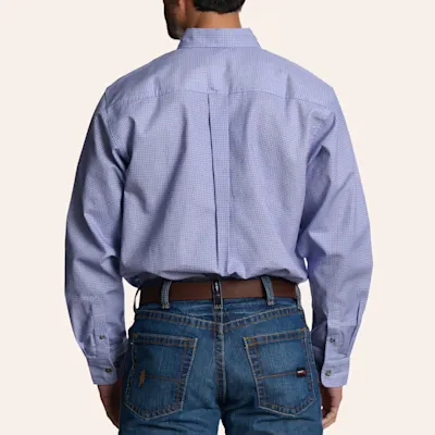 Forge Men's Blue Geo Print FR Long Sleeve Shirt