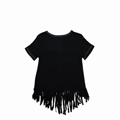 Cowgirl Hardware Girl's Black Aztec Skull Fringe Top 2 Cowgirl Hardware Girl's Black Aztec Skull Fringe Top