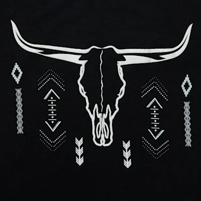 Cowgirl Hardware Girl's Black Aztec Skull Fringe Top 3 Cowgirl Hardware Girl's Black Aztec Skull Fringe Top
