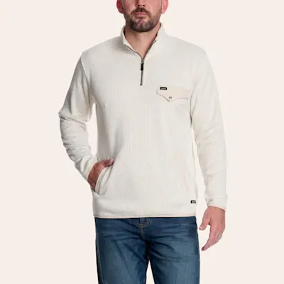 Rafter C Men's Khaki Quarter Zip Sweater