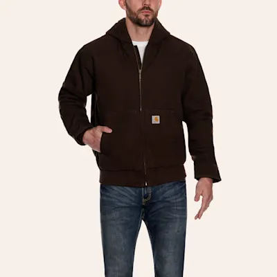 Carhartt Men's Dark Brown Washed Duck Loose Fit Insulated Active Jacket