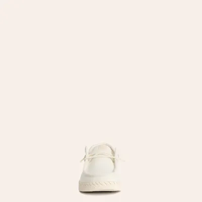Hey Dude Women’s Wendy White Espadrille Woven Lace Up Moc Toe Casual Shoes