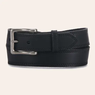 Cavender's Black Leather with Black Stitching Western Belt