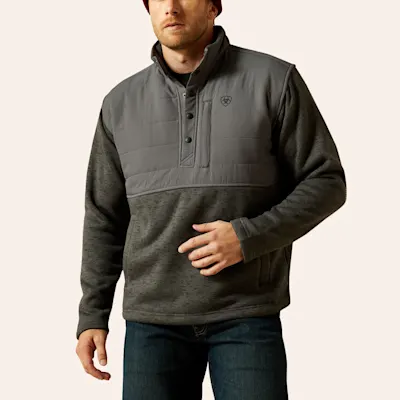 Ariat Men's Caldwell Gray Reinforced Snap Sweater