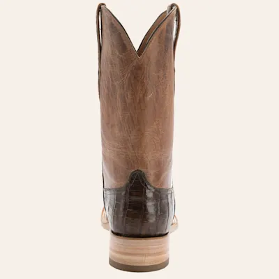 Black Jack Men's Chocolate Gator and Tan Goat Maddog Square Toe Exotic Cowboy Boots