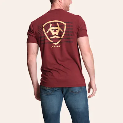 Ariat Men's Crimson Red Barb Shield T-Shirt