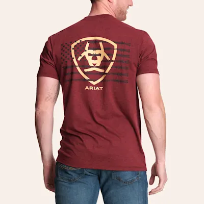 Ariat Men's Crimson Red Barb Shield T-Shirt