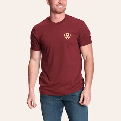 Ariat Men's Crimson Red Barb Shield T-Shirt