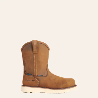Ariat Men's Rebar Wedge Distressed Brown Waterproof Round Composite Toe Pull-On Work Boots 6 Ariat Men's Rebar Wedge Distressed Brown Waterproof Round Composite Toe Pull-On Work Boots